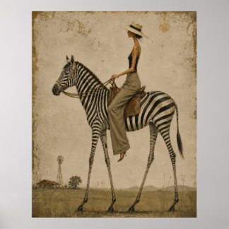Sunday Stroll on a Zebra Poster