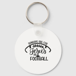 Sundays Are For Jesus And Footll - Christian Faith Keychain