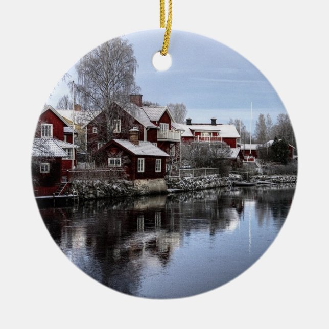 Sundborn, Sweden Ceramic Ornament (Front)