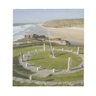 Sundial and Perran Beach, Perranporth, Cornwall, Notepad