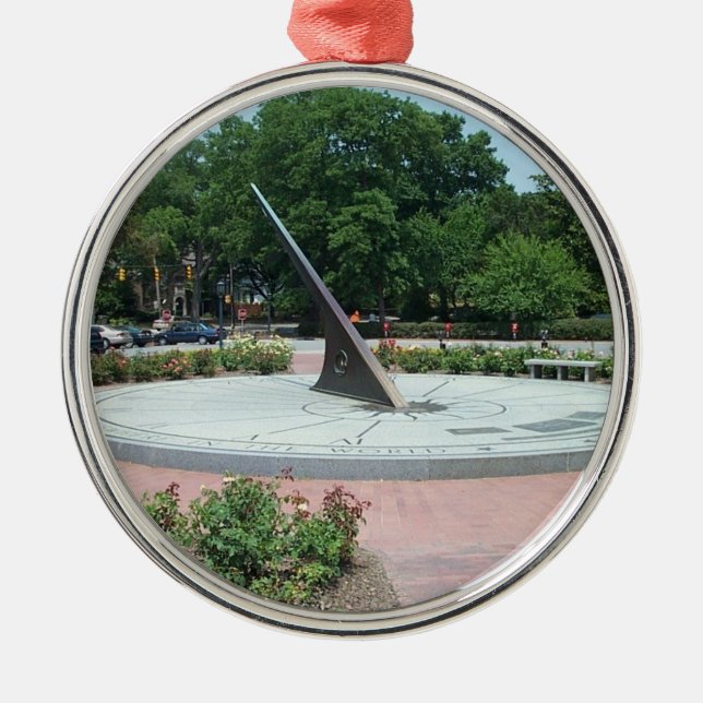 Sundial at Morehead Planetarium, Chapel Hill, NC Metal Ornament (Front)