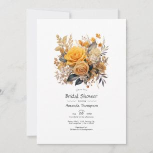Sundial Floral Bridal Shower Invitation