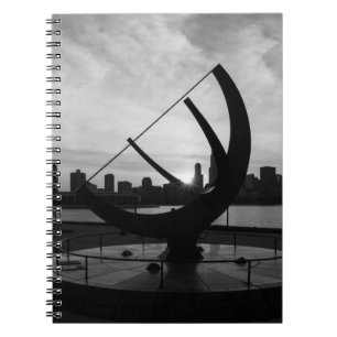 Sundial Sunset Grayscale Notebook