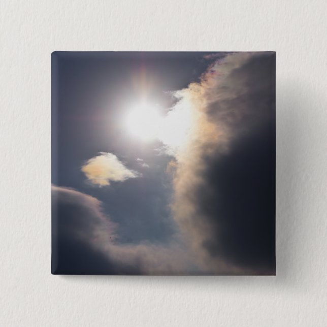 Sundog Rainbow Cloud Burst Apparel and Gifts 2 Inch Square Button (Front)