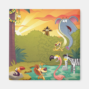 Sundown At The Water Hole Magnet