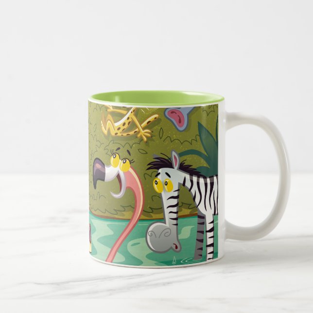 Sundown At The Water Hole Two-Tone Coffee Mug (Right)