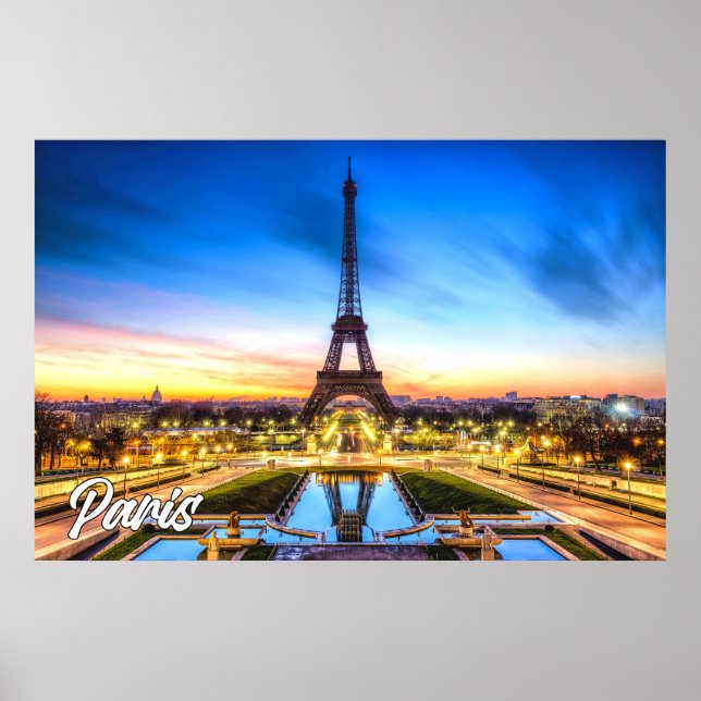 Sundown Over Paris, France Poster (Front)