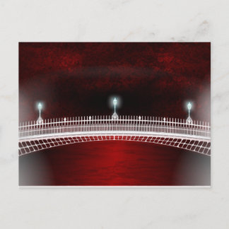 SUNDOWN OVER THE HAPENNY BRIDGE POSTCARD