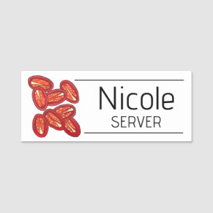 Sundried Sun Dried Tomato Tomatoes Pizza Topping Name Tag