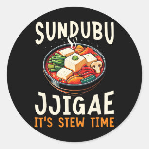 Sundubu Jjigae Asian Food Foodie Korean Cuisine Ko Classic Round Sticker