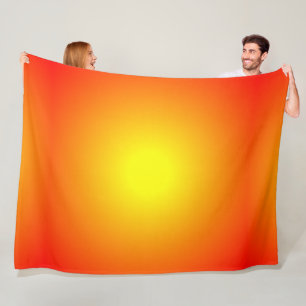 Sunfire Yellow Orange Red Bright Cheerful Fleece Blanket