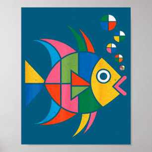 Sunfish Graphic Fish Lover Illustration Poster