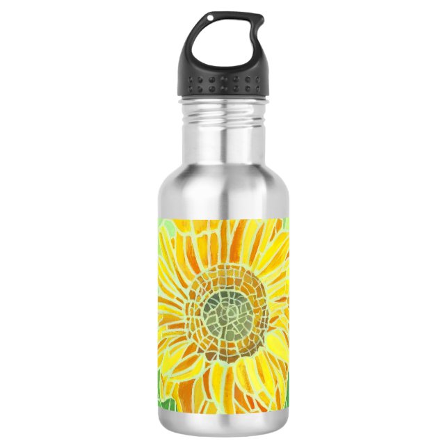 Sunfloower Mosaic Design  Bottle (Front)