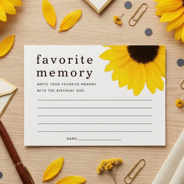  Sunflower 18th Birthday Favourite Memory Game Car Invitation (Creator Uploaded)