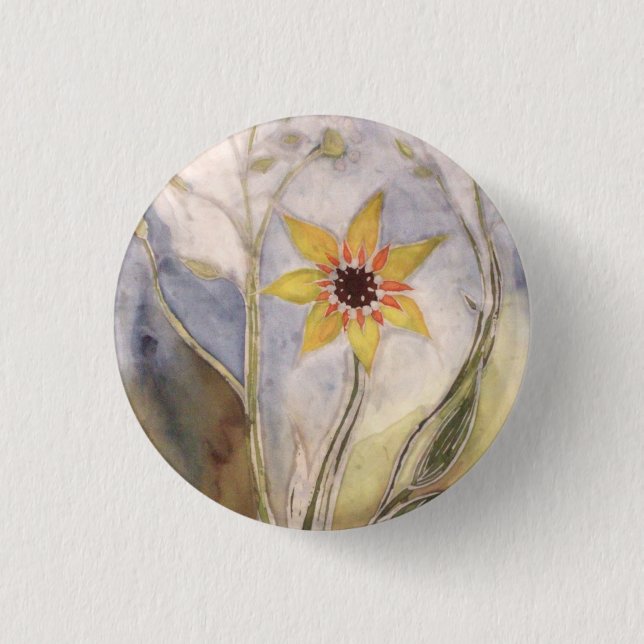 Sunflower 1 Inch Round Button (Front)
