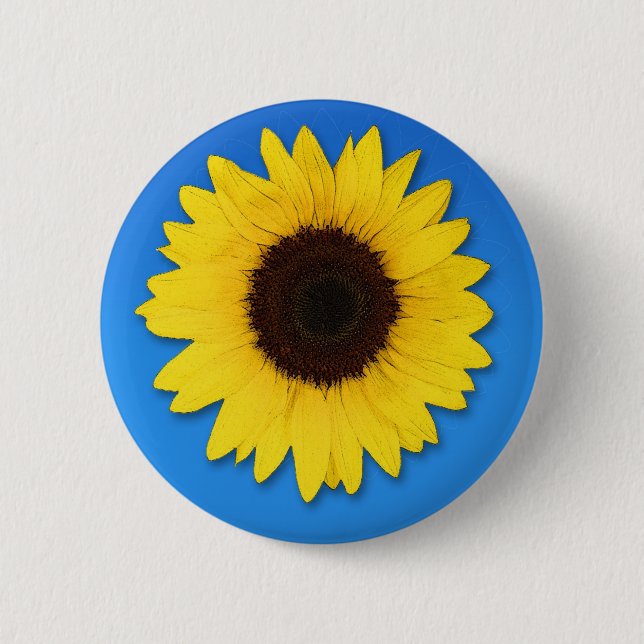 SUNFLOWER 2 INCH ROUND BUTTON (Front)