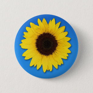 SUNFLOWER 2 INCH ROUND BUTTON