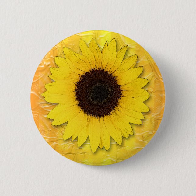 SUNFLOWER 2 INCH ROUND BUTTON (Front)
