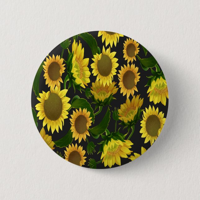 Sunflower 2 Inch Round Button (Front)