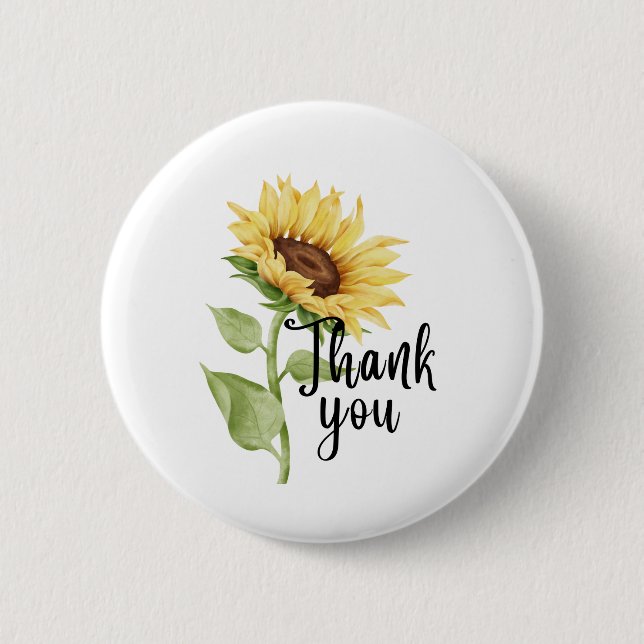 Sunflower 2 Inch Round Button (Front)