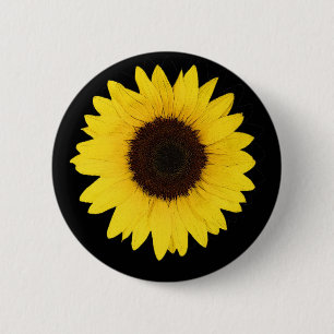 SUNFLOWER 2 INCH ROUND BUTTON