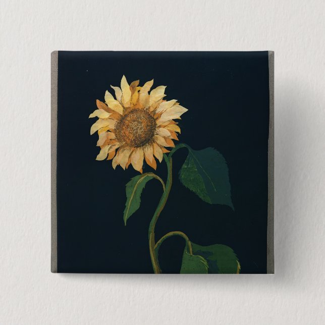 Sunflower 2 Inch Square Button (Front)