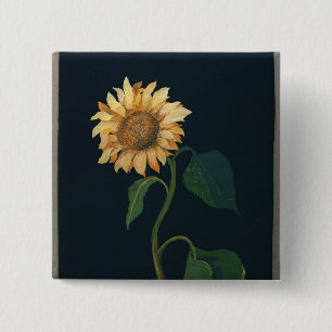 Sunflower 2 Inch Square Button