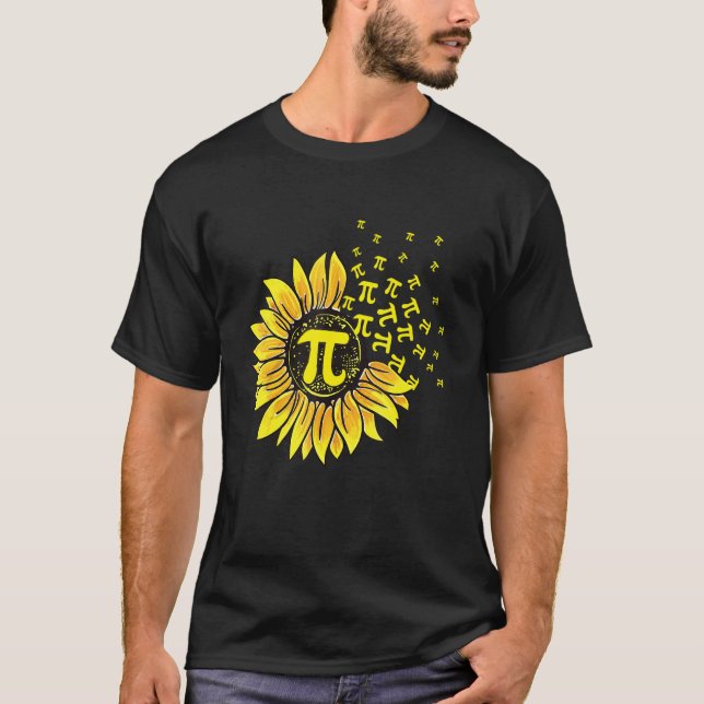 Sunflower 3 14 Pi Number Symbol 100th day of Schoo T-Shirt (Front)