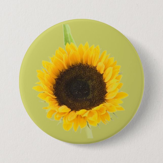 Sunflower 3 Inch Round Button (Front)