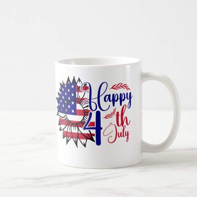 Sunflower 4th of July  Coffee Mug (Right)