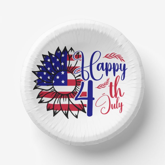 Sunflower 4th of July  Paper Plate (Front)