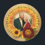 Sunflower 50th Golden Wedding Anniversary  Magnet<br><div class="desc">With fond memories of the past fifty years, we proudly present the "Golden Years: Sunflower 50th Golden Wedding Anniversary Magnet". Symbolizing resilience and loyalty, the sunflower embodies the journey you have taken together with your partner. This magnet gleams with a golden hue, showcasing your deep affection and cherished love for...</div>