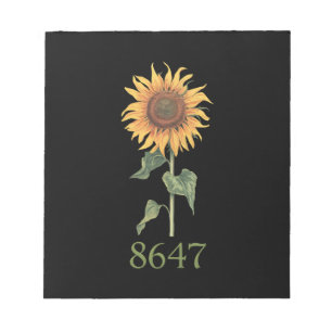 Sunflower 8647 86 47 Subtle Anti Trump Floral Boho Notepad