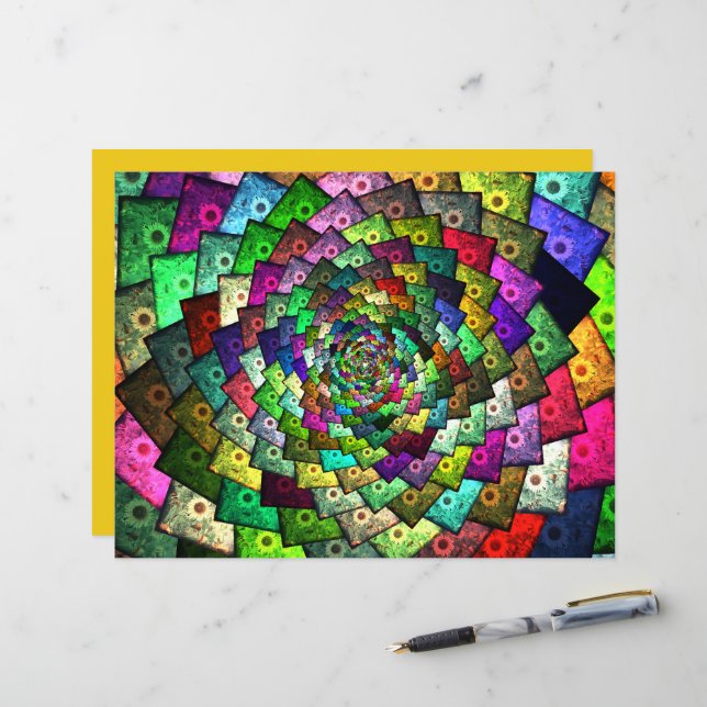 Sunflower Abstract Floral Colourful Pop Art Design (Front/Back In Situ)