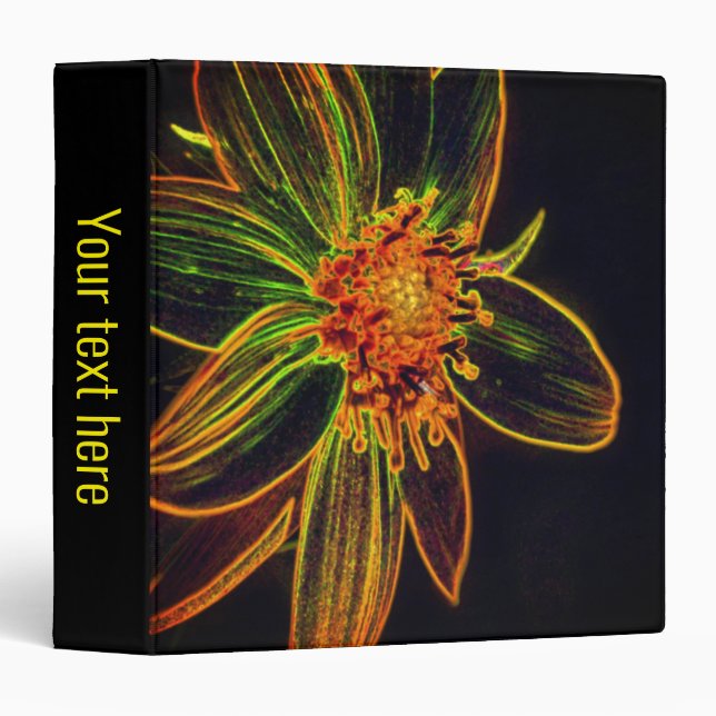 Sunflower Abstract Flower Art Personalized Binder (Front/Spine)