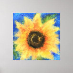 Sunflower - Abstract Original Art Painting  Canvas Print