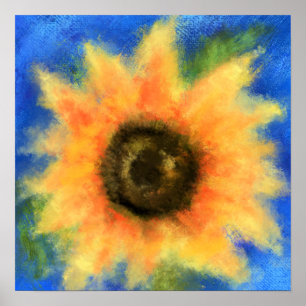 Sunflower - Abstract Original Art Painting  Poster