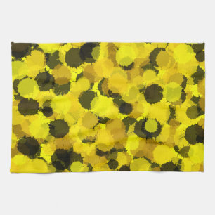 Sunflower abstract yellow pattern modern nature  kitchen towel