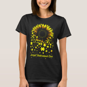 Sunflower Accept Understand Love Autism Awareness T-Shirt