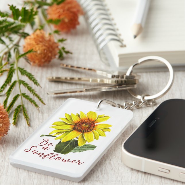 Sunflower Acrylic Keychain (Front Right)