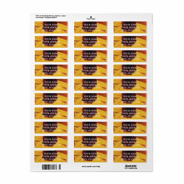 SUNFLOWER ADDRESS LABEL TEMPLATE (Full Sheet)