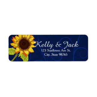 Sunflower/address wedding label