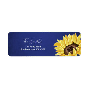 Sunflower Adresse de retour Label Mason Jars Rusti