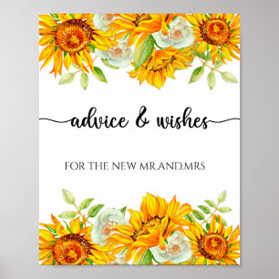Sunflower advice and wishes for Newlyweds Poster