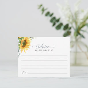 Sunflower Advice For The Bride-To-Be Card