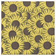 sunflower allover print fabric