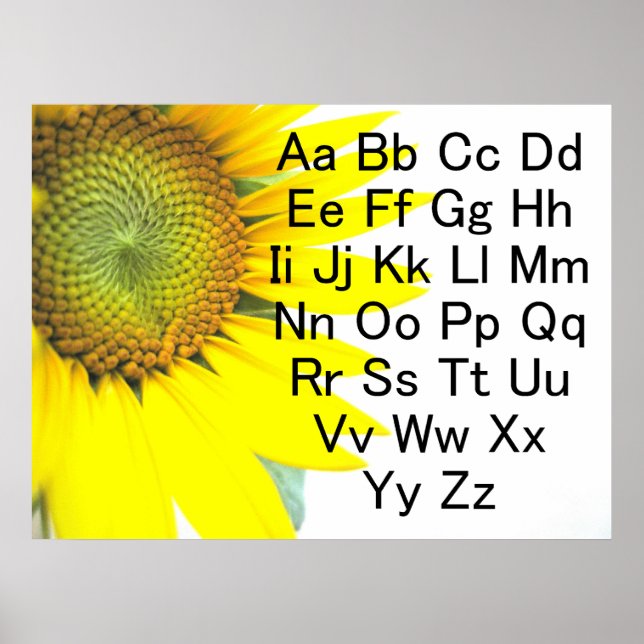 Sunflower Alphabet Chart Poster (Front)