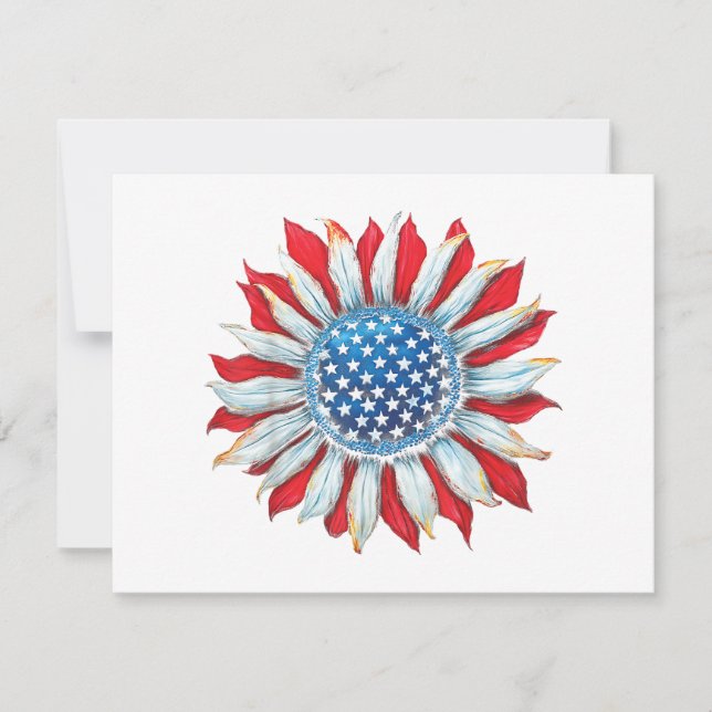 Sunflower American Flag 4th of July Women Men Meri (Front)