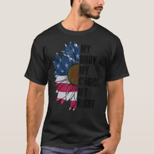 Sunflower American Flag Patriotic 4th Of July Pro  T-Shirt