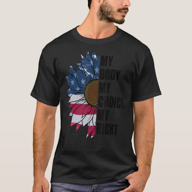 Sunflower American Flag Patriotic 4th Of July Pro  T-Shirt (Front)